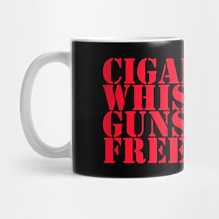 Cigars, Whiskey, Guns & Freedom Patriotic Design Mug